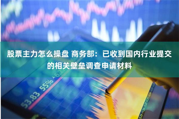 股票主力怎么操盘 商务部：已收到国内行业提交的相关壁垒调查申请材料