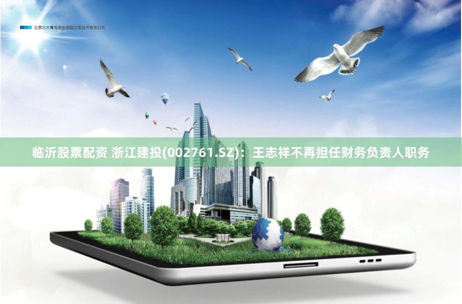 临沂股票配资 浙江建投(002761.SZ)：王志祥不再担任财务负责人职务